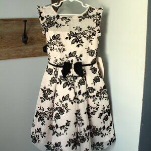 Jona Michelle Size 7 Light Pink Dress Flocked Black Tulle